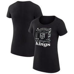 Los Angeles Kings G-III 4Her by Carl Banks Women's Super-Slim Fit Lightweight Collage Team Graphic T-Shirt - Black | US 201622947