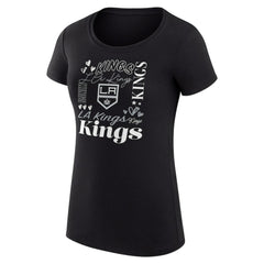 Los Angeles Kings G-III 4Her by Carl Banks Women's Super-Slim Fit Lightweight Collage Team Graphic T-Shirt - Black | US 201622947