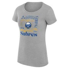 Buffalo Sabres G-III 4Her by Carl Banks Women's Super-Slim Fit Lightweight Collage Team Graphic T-Shirt - Heather Gray | US 201622952