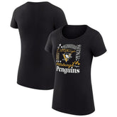 Pittsburgh Penguins G-III 4Her by Carl Banks Women's Super-Slim Fit Lightweight Collage Team Graphic T-Shirt - Black | US 201622965