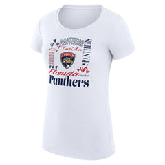 Florida Panthers G-III 4Her by Carl Banks Women's Super-Slim Fit Lightweight Collage Team Graphic T-Shirt - White | US 201622995