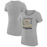 Pittsburgh Penguins G-III 4Her by Carl Banks Women's Super-Slim Fit Lightweight Collage Team Graphic T-Shirt - Heather Gray | US 201622996