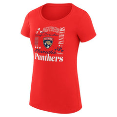 Florida Panthers G-III 4Her by Carl Banks Women's Super-Slim Fit Lightweight Collage Team Graphic T-Shirt - Red | US 201623024