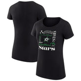 Dallas Stars G-III 4Her by Carl Banks Women's Super-Slim Fit Lightweight Collage Team Graphic T-Shirt - Black | US 201623036