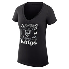 Los Angeles Kings G-III 4Her by Carl Banks Women's Super-Slim Fit Lightweight Collage Team Graphic T-Shirt - Black | US 201623049