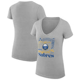 Buffalo Sabres G-III 4Her by Carl Banks Women's Super-Slim Fit Lightweight Collage Team Graphic T-Shirt - Heather Gray | US 201623061
