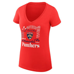 Florida Panthers G-III 4Her by Carl Banks Women's Super-Slim Fit Lightweight Collage Team Graphic T-Shirt - Red | US 201623074