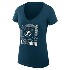 Tampa Bay Lightning G-III 4Her by Carl Banks Women's Super-Slim Fit Lightweight Collage Team Graphic T-Shirt - Blue | US 201623098