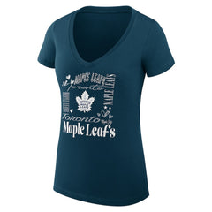 Toronto Maple Leafs G-III 4Her by Carl Banks Women's Super-Slim Fit Lightweight Collage Team Graphic T-Shirt - Blue | US 201623100