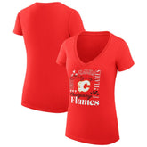 Calgary Flames G-III 4Her by Carl Banks Women's Super-Slim Fit Lightweight Collage Team Graphic T-Shirt - Red | US 201623108