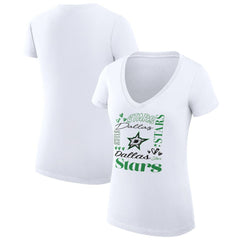 Dallas Stars G-III 4Her by Carl Banks Women's Super-Slim Fit Lightweight Collage Team Graphic T-Shirt - White | US 201623130