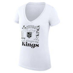Los Angeles Kings G-III 4Her by Carl Banks Women's Super-Slim Fit Lightweight Collage Team Graphic T-Shirt - White | US 201623132
