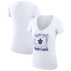 Toronto Maple Leafs G-III 4Her by Carl Banks Women's Super-Slim Fit Lightweight Collage Team Graphic T-Shirt - White | US 201623138