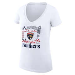 Florida Panthers G-III 4Her by Carl Banks Women's Super-Slim Fit Lightweight Collage Team Graphic T-Shirt - White | US 201623146