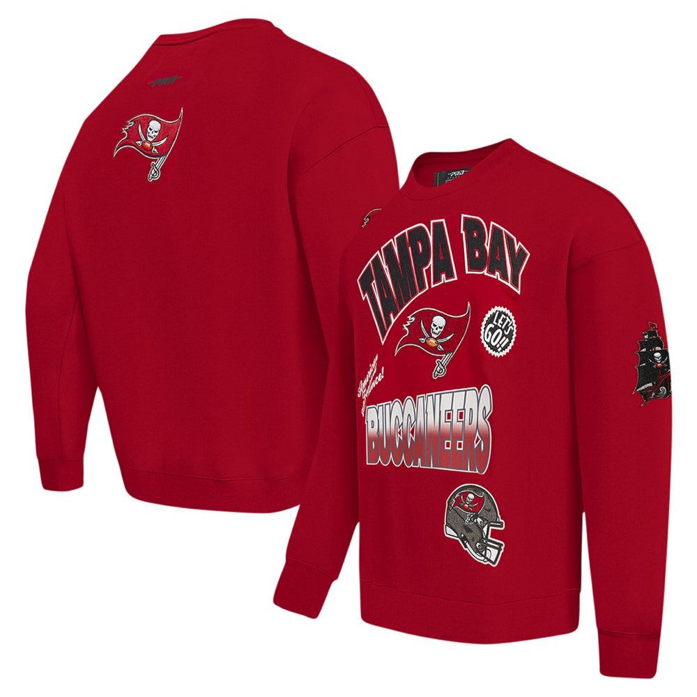 Tampa Bay Buccaneers Pro Standard Turn It Up Drop Shoulder Pullover Sweatshirt - Red Pullover