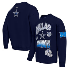 Dallas Cowboys Pro Standard Turn It Up Drop Shoulder Pullover Sweatshirt - Navy Pullover