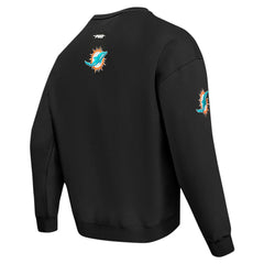 Miami Dolphins Pro Standard Turn It Up Drop Shoulder Pullover Sweatshirt - Black Pullover