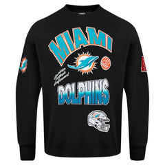 Miami Dolphins Pro Standard Turn It Up Drop Shoulder Pullover Sweatshirt - Black Pullover