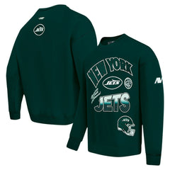 New York Jets Pro Standard Turn It Up Drop Shoulder Pullover Sweatshirt - Green Pullover