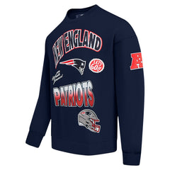 New England Patriots Pro Standard Turn It Up Drop Shoulder Pullover Sweatshirt - Navy Pullover