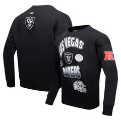 Las Vegas Raiders Pro Standard Turn It Up Drop Shoulder Pullover Sweatshirt - Black Pullover