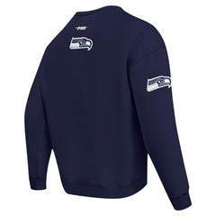 Seattle Seahawks Pro Standard Turn It Up Drop Shoulder Pullover Sweatshirt - College Navy Pullover