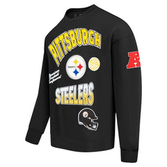 Pittsburgh Steelers Pro Standard Turn It Up Drop Shoulder Pullover Sweatshirt - Black Pullover