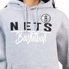 Brooklyn Nets G-III 4Her by Carl Banks Women's Graphics Fleece Pullover Hoodie Heather Gray