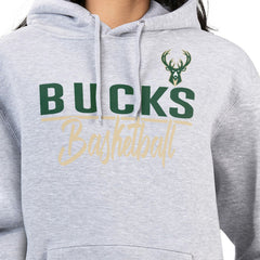 Milwaukee Bucks G-III 4Her by Carl Banks Women's Graphics Fleece Pullover Hoodie Heather Gray outlet