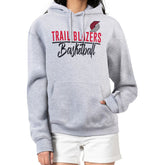Portland Trail Blazers G-III 4Her by Carl Banks Women's Graphics Fleece Pullover Hoodie Heather Gray