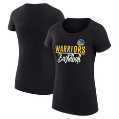 Golden State Warriors G-III 4Her by Carl Banks Women's Super-Slim Fit Lightweight Team Sport V-Neck T-Shirt Black