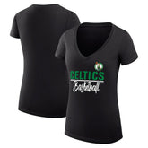 Boston Celtics G-III 4Her by Carl Banks Women's Super-Slim Fit Lightweight Team Sport V-Neck T-Shirt Black