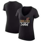 Cleveland Cavaliers G-III 4Her by Carl Banks Women's Super-Slim Fit Lightweight Team Sport V-Neck T-Shirt Black