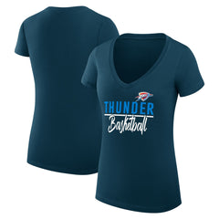 Oklahoma City Thunder G-III 4Her by Carl Banks Women's Super-Slim Fit Lightweight Team Sport V-Neck T-Shirt Navy outlet