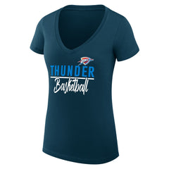 Oklahoma City Thunder G-III 4Her by Carl Banks Women's Super-Slim Fit Lightweight Team Sport V-Neck T-Shirt Navy outlet