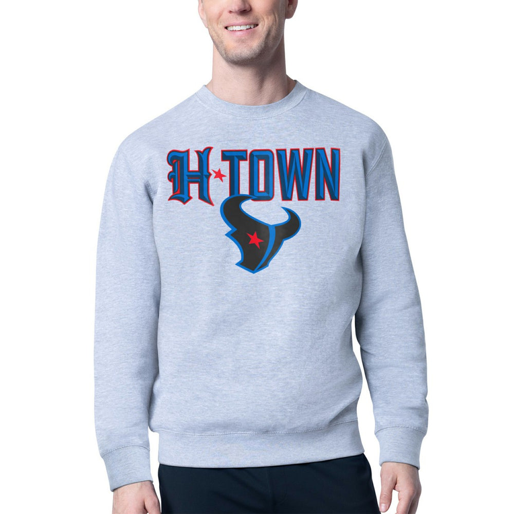 Houston Texans Starter H-Town Graphic Fleece Pullover Sweatshirt - Heather Gray Pullover