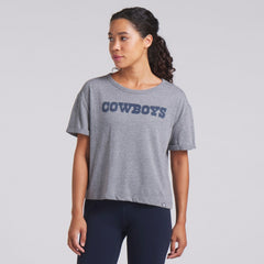 Dallas Cowboys Women's Swing Pass Tri-Blend Boxy T-Shirt - Heather Gray T-shirts