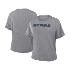 Chicago Bears Women's Swing Pass Tri-Blend Boxy T-Shirt - Heather Gray T-shirts