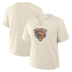Chicago Bears Women's Trick Play Slub Boxy T-Shirt - Cream T-shirts