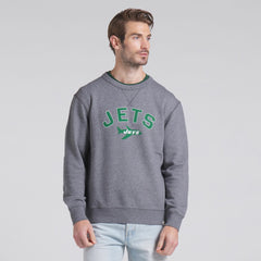 New York Jets Loop Terry Pullover Sweatshirt - Heather Gray Pullover