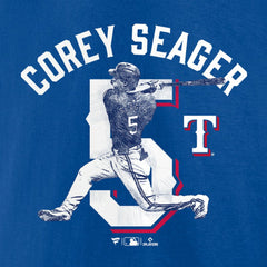 Corey Seager Texas Rangers Player Swing T-Shirt - Royal T-shirts