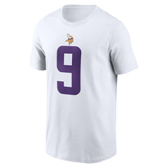 J.J. McCarthy Minnesota Vikings Player Name & Number T-Shirt - White T-shirts