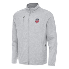 USMNT Antigua Hold-Up Tri-Blend Full-Zip Jacket Heather Gray