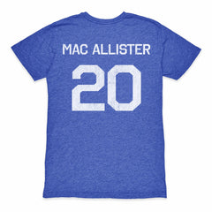 Alexis Mac Allister Argentina National Team 1863FC Retro Name & Number Tri-Blend T-Shirt Blue