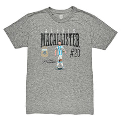 Alexis Mac Allister Argentina National Team 1863FC Snapshot Tri-Blend T-Shirt Heather Gray