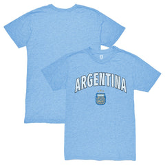 Argentina National Team 1863FC Retro Wordmark Tri-Blend T-Shirt Light Blue