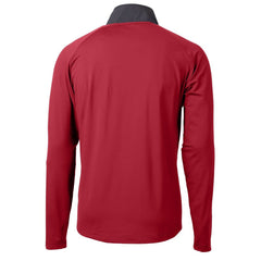 Atlanta Falcons Cutter & Buck Adapt Eco Knit Hybrid Recycled Raglan DryTec Quarter-Zip Top - Red Tops