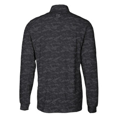 Carolina Panthers Cutter & Buck Traverse Camo Print Stretch DryTec Quarter-Zip Top - Black Tops