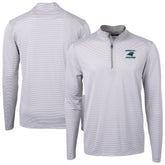 Carolina Panthers Cutter & Buck Virtue Eco Pique Micro Stripe Recycled Quarter-Zip Jacket - Gray Jackets