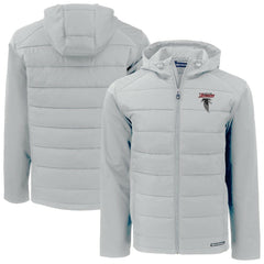 Atlanta Falcons Cutter & Buck Evoke Hybrid Eco Softshell Recycled Full-Zip Hoodie Jacket - Light Gray Hoodies